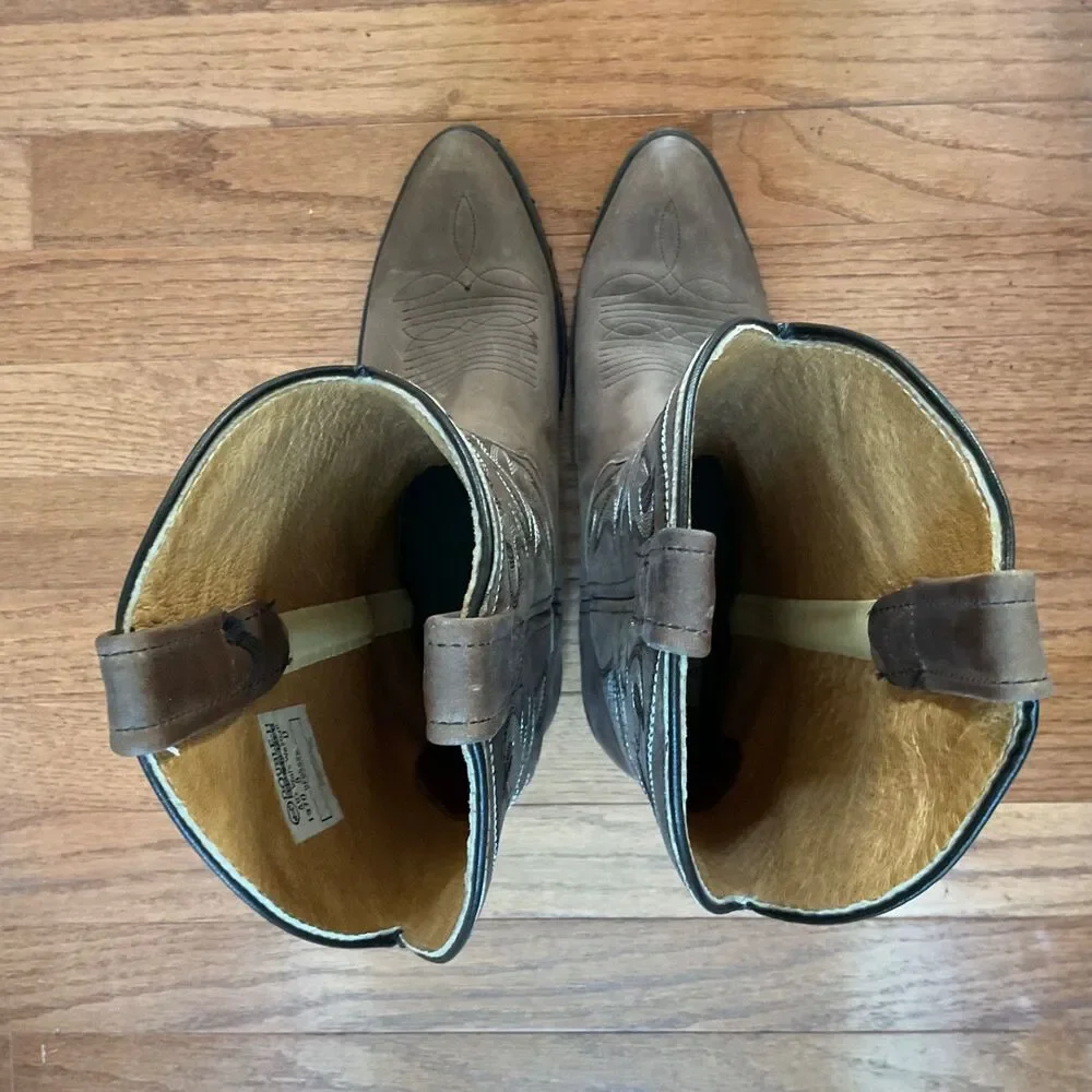 Double-H AG7 Work Western Cowboy Boots Brown Leather Sz 8D #1370